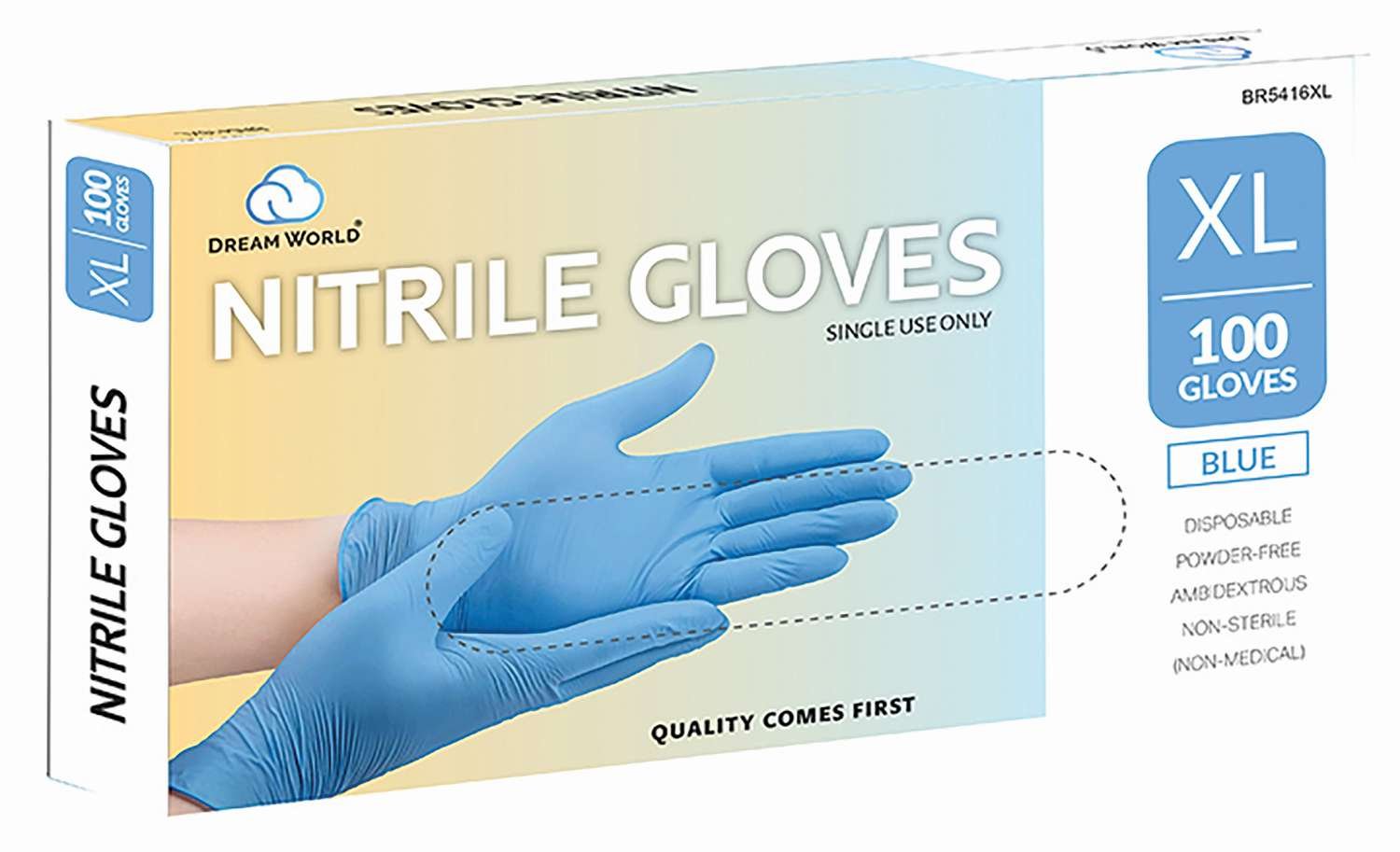 DREAM GLOVES NITRILE 100PC/BX BLUE X/LARGE
