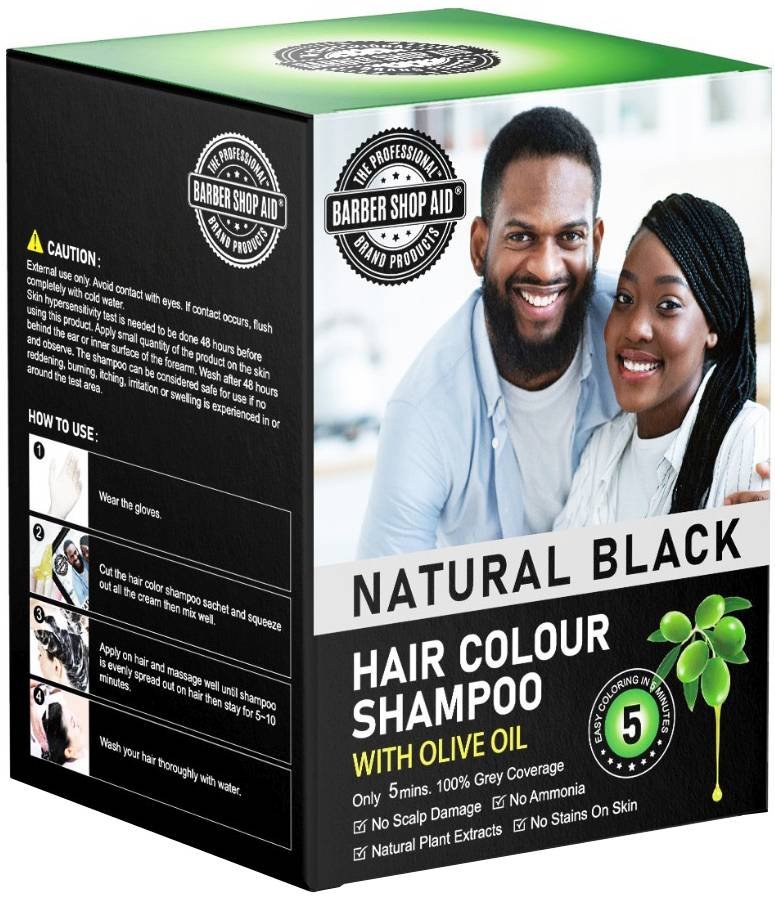 BARBER SHOP AID COLOR SHAMPOO [BLK] 10PK