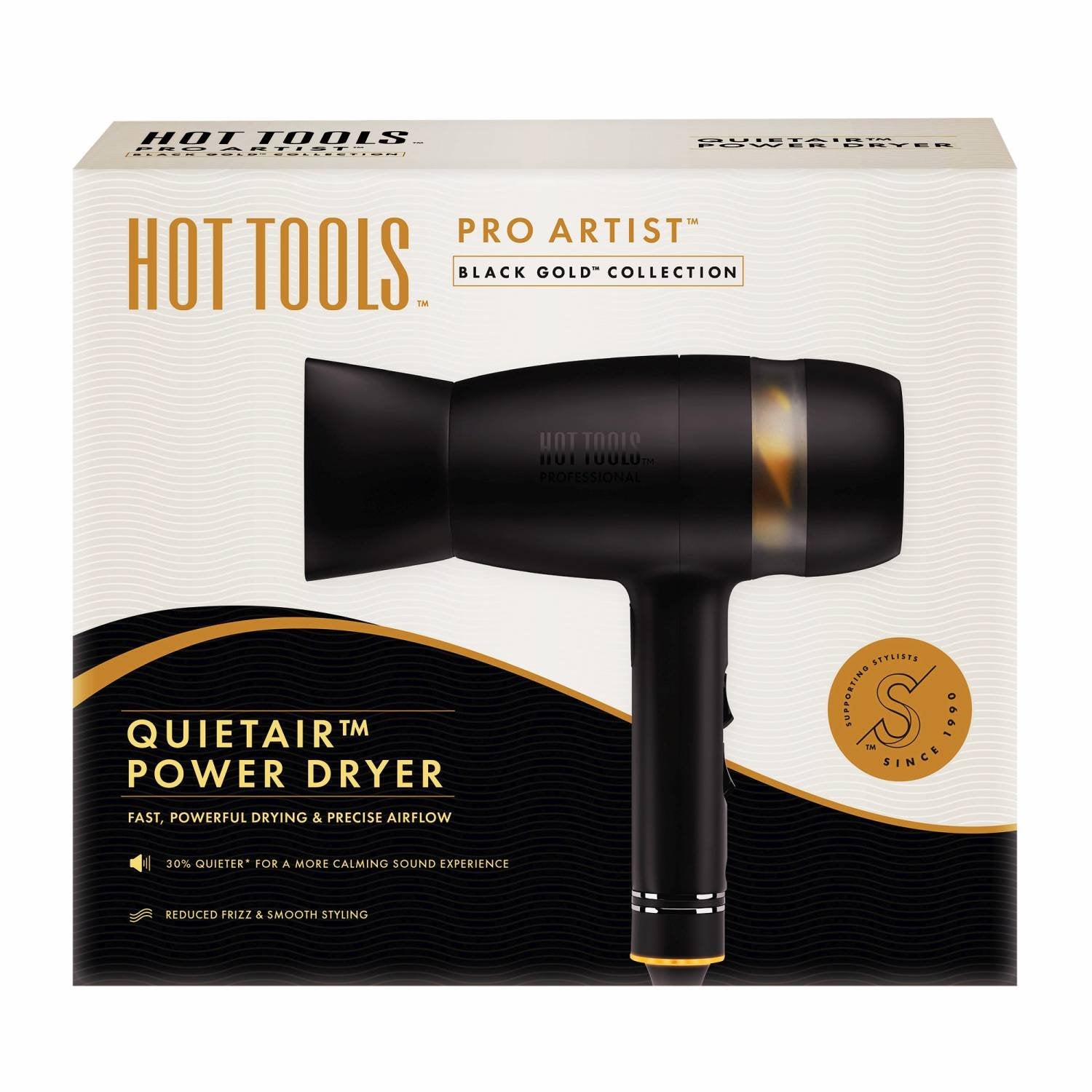 HOT TOOL BLACK GOLD DRYER QUIETAIR POWER