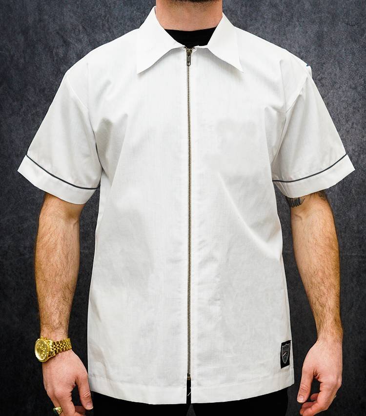 3GB INSTRUCTOR JACKET WHT W/ BLK COLLAR XL